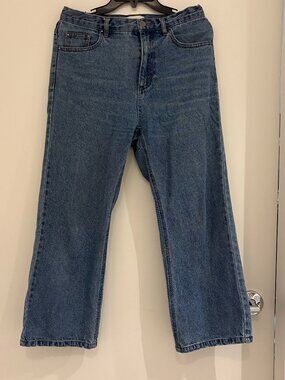 Oak + Fort Essential Straight Leg High Rise Black Jeans Size28